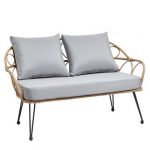 Salon de jardin CAIRO 4 personnes - Noir et brun – Image 4