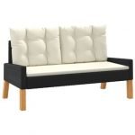 Salon de jardin 4 pcs et coussins Résine tressée et bois massif – Image 3