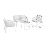 sweeek Salon de jardin beige MANTOVA en acier et cordes en résine 4 places un canapé deux fauteuils une table ronde – Image 4