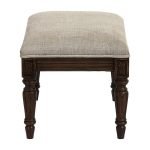 Pouf en frêne et en tissu mastic grisé - Édouard – Image 6