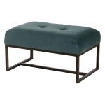 Pouf en velours vert bleuté - Nolan – Image 4