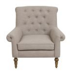 Fauteuil en tissu beige - Emile