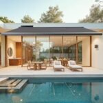 Store banne motorisé solaire 5 x 3,5 m Aix2 gris